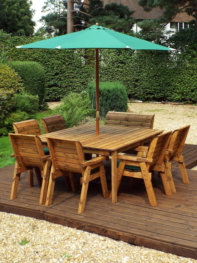 Charles Taylor Brown 8 Seater Deluxe Garden Table Set - Image 1 of 6