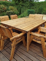 Charles Taylor Brown 8 Seater Deluxe Garden Table Set - Image 3 of 6