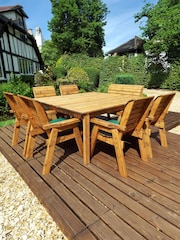 Charles Taylor Brown 8 Seater Deluxe Garden Table Set - Image 4 of 6