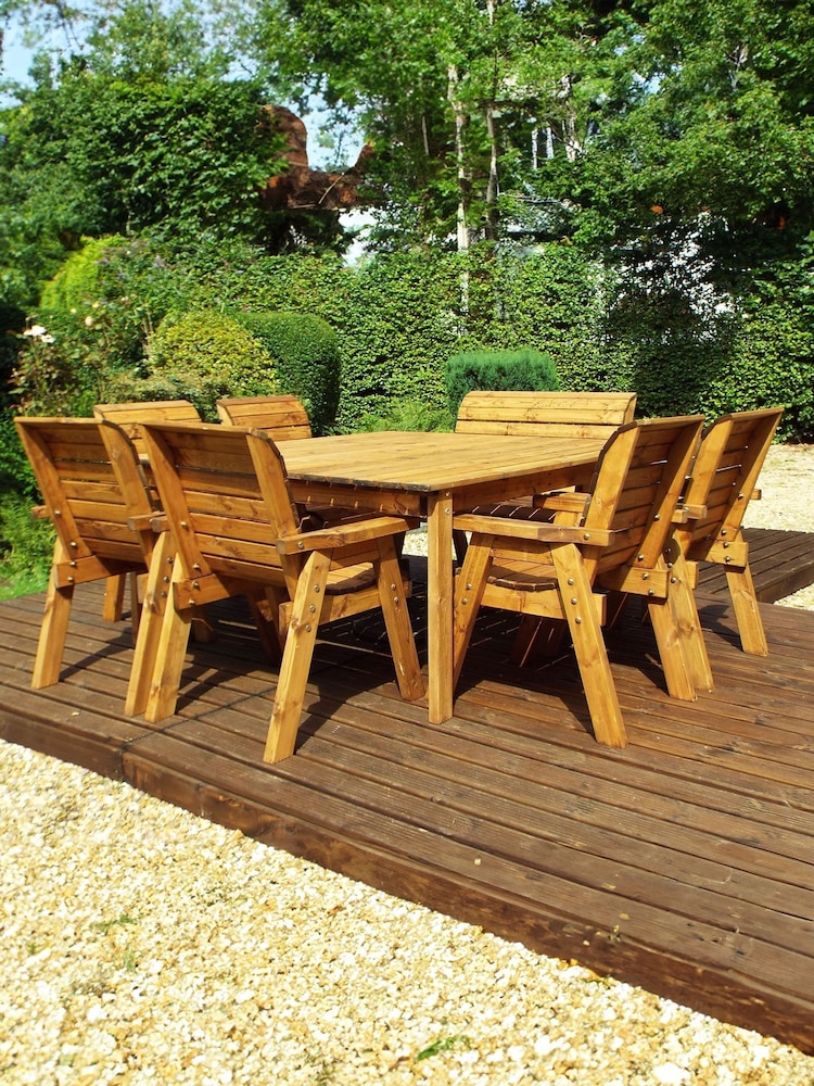 Charles Taylor Brown 8 Seater Deluxe Garden Table Set - Image 6 of 6