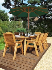 Charles Taylor Brown 8 Seater Rectangular Garden Table Set - Image 2 of 6