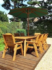 Charles Taylor Brown 8 Seater Rectangular Garden Table Set - Image 4 of 6