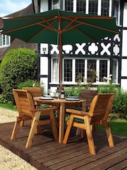 Charles Taylor Brown 4 Seater Round Garden Table Set - Image 5 of 6