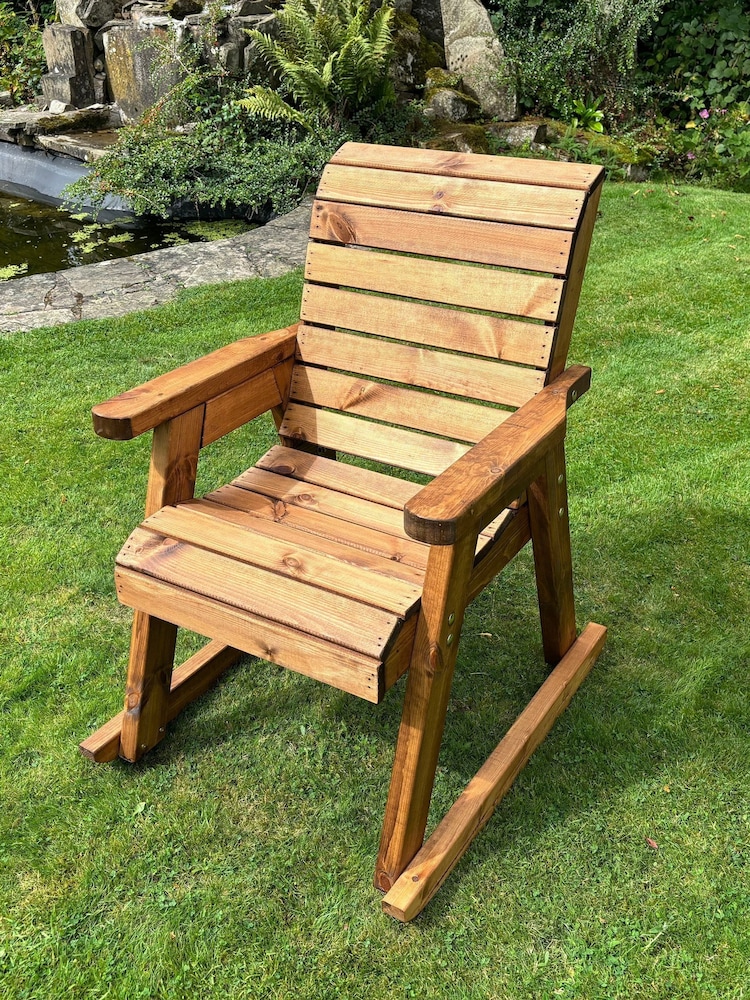 Charles Taylor Brown Garden Chair Rocker - Image 2 of 3