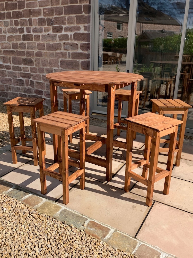 Charles Taylor Brown Alfresco 6 Seater Garden Bar Set - Image 1 of 6