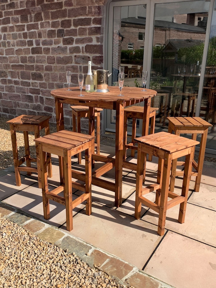 Charles Taylor Brown Alfresco 6 Seater Garden Bar Set - Image 2 of 6