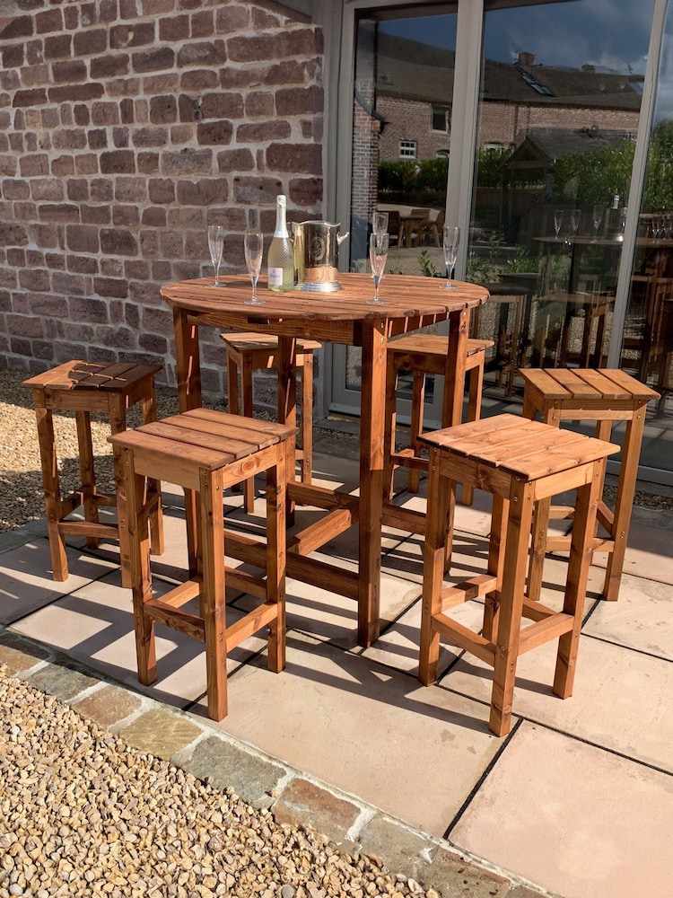 Charles Taylor Brown Alfresco 6 Seater Garden Bar Set - Image 6 of 6