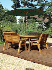 Charles Taylor Taylor Brown 8 Seater Square Garden Table Bench Set - Image 5 of 6