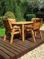 Charles Taylor Brown 4 Seater Rectangular Garden Table Set - Image 1 of 5