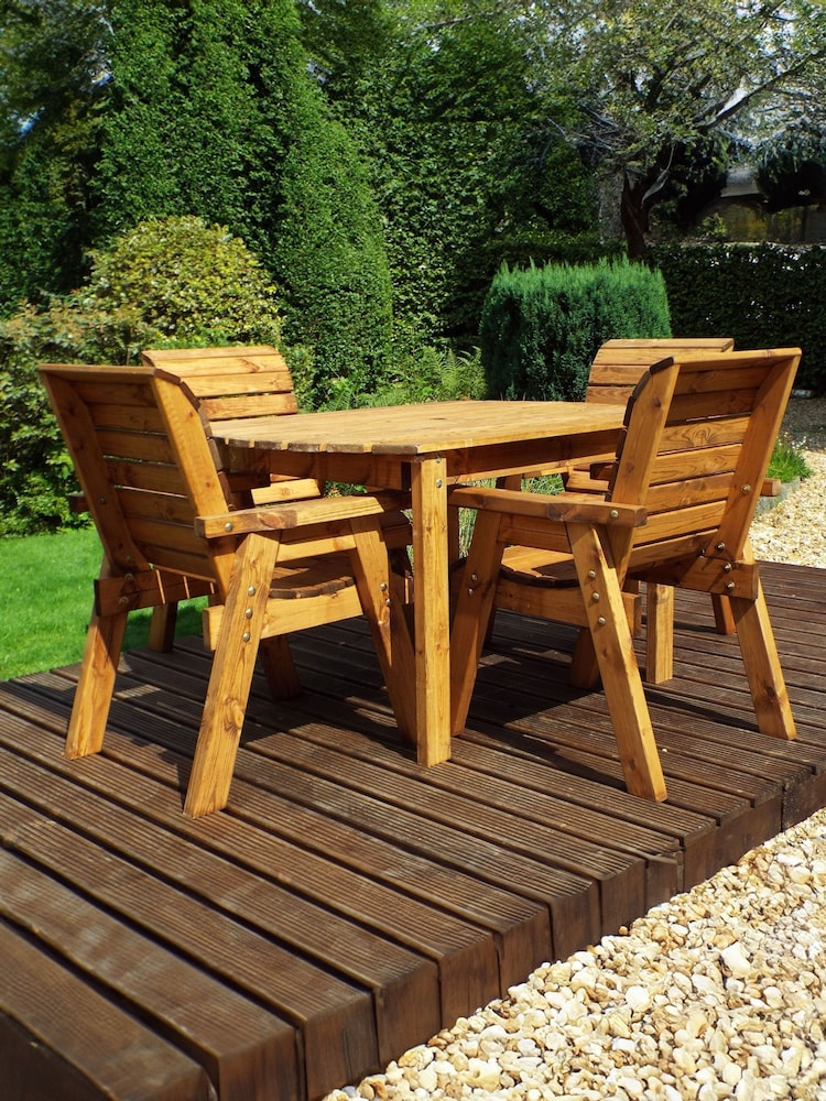 Charles Taylor Brown 4 Seater Rectangular Garden Table Set - Image 1 of 5