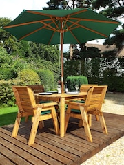 Charles Taylor Brown 4 Seater Rectangular Garden Table Set - Image 2 of 5