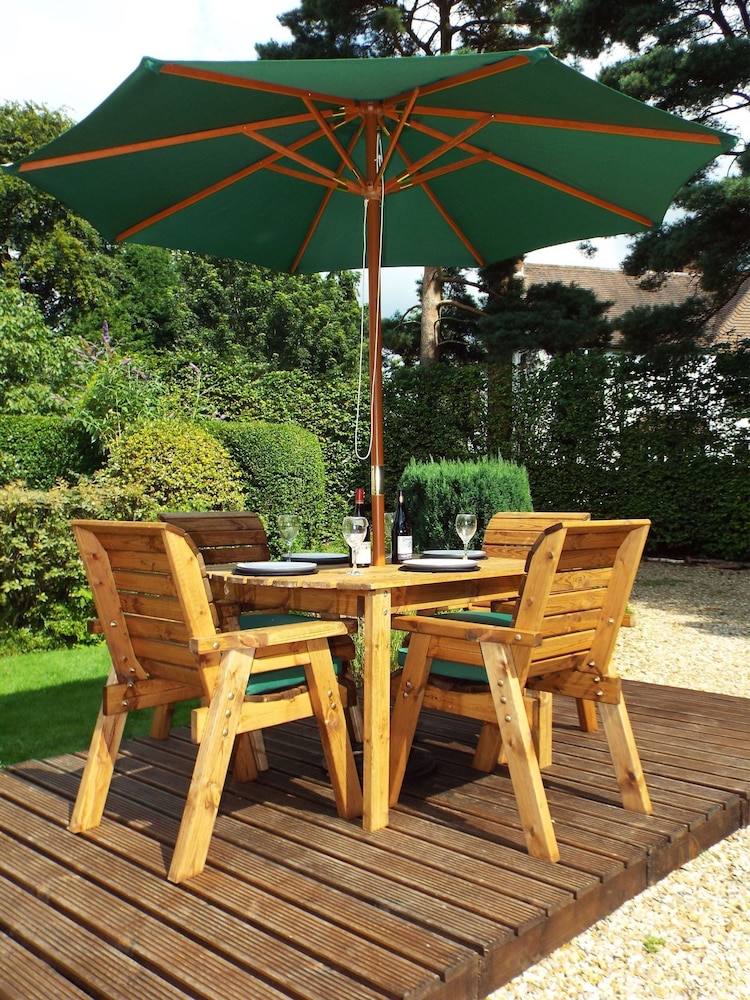 Charles Taylor Brown 4 Seater Rectangular Garden Table Set - Image 2 of 5
