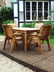 Charles Taylor Brown 4 Seater Rectangular Garden Table Set - Image 3 of 5
