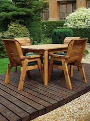 Charles Taylor Brown 4 Seater Rectangular Garden Table Set - Image 4 of 5