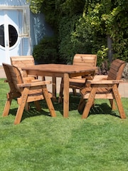 Charles Taylor Brown 4 Seater Rectangular Garden Table Set - Image 5 of 5