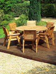 Charles Taylor Brown 6 Seater Circular Garden Table Set - Image 2 of 6