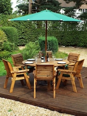 Charles Taylor Brown 6 Seater Circular Garden Table Set - Image 3 of 6