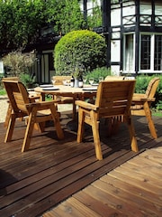 Charles Taylor Brown 6 Seater Circular Garden Table Set - Image 6 of 6