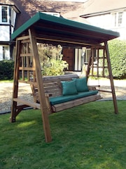 Charles Taylor Brown Dorset 3 Seater Garden Swing - Image 4 of 4