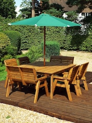 Charles Taylor Brown 8 Seater Square Garden Table Set - Image 1 of 6