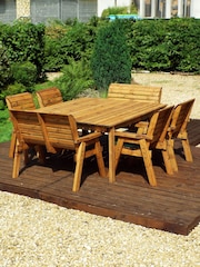 Charles Taylor Brown 8 Seater Square Garden Table Set - Image 2 of 6
