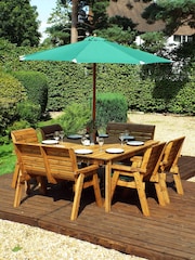 Charles Taylor Brown 8 Seater Square Garden Table Set - Image 4 of 6