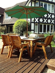Charles Taylor Brown 8 Seater Square Garden Table Set - Image 5 of 6