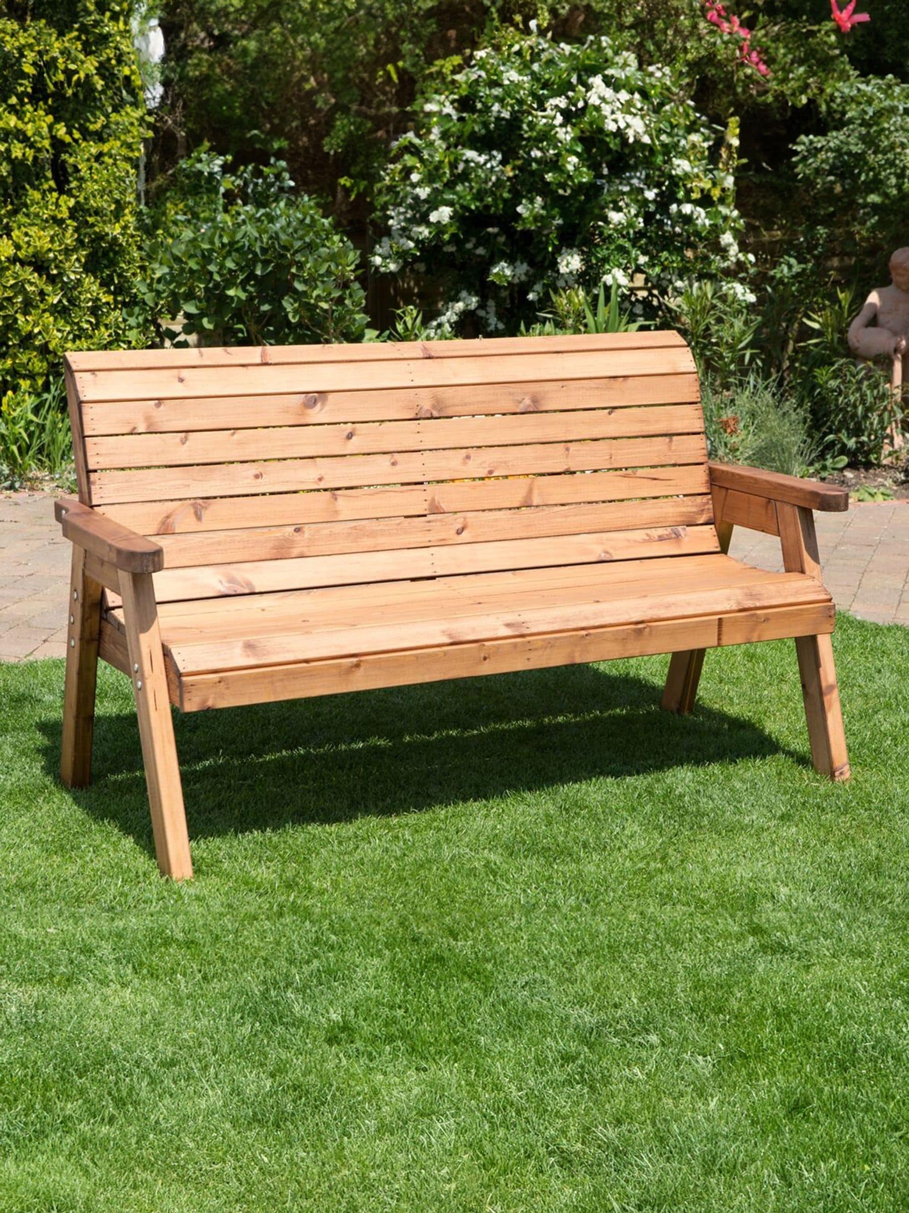Charles Taylor Unisex Brown 3 Seater Garden Bench - Image 1