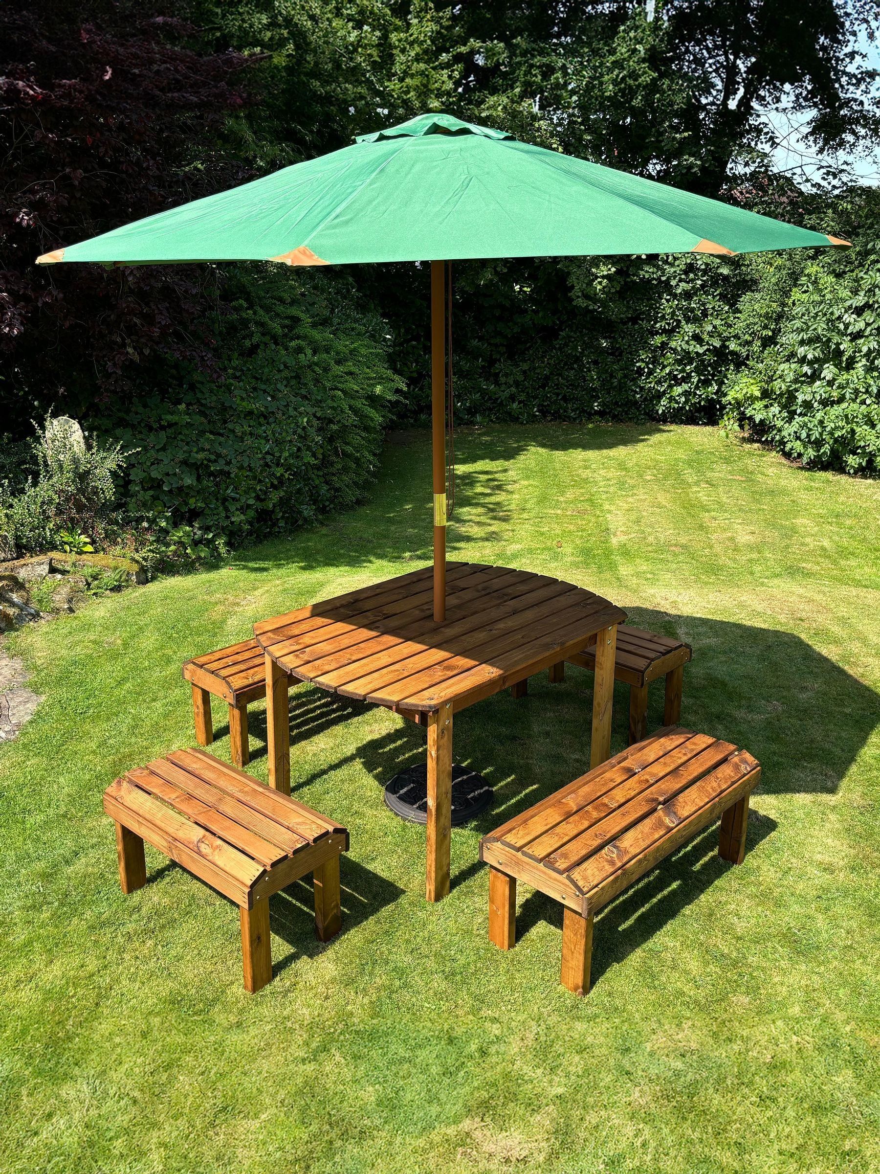 Charles Taylor - Knights Six Seater Rectangular Dining Set - Brown - Garden Furniture - Image 2