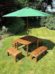 Charles Taylor Brown Knights 6 Seater Rectangular Garden Set - Image 1 of 6