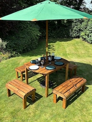 Charles Taylor Brown Knights 6 Seater Rectangular Garden Set - Image 6 of 6