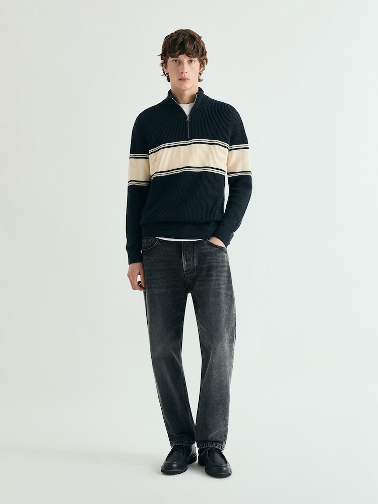 Scalpers Zip Stripes Tricot Jumper - صورة 1 من 5