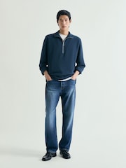 Azul - Scalpers Halfzip Texture Sweater - Imagen 1 de 5