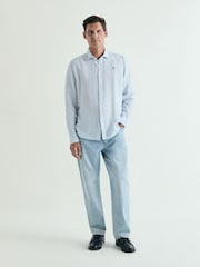 Scalpers Sky Blue Fancy Linen Shirt - Image 1 of 5