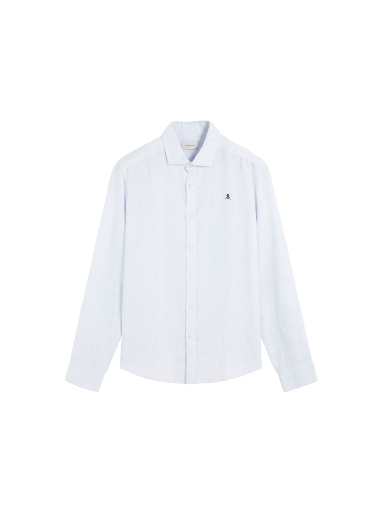 Scalpers Sky Blue Fancy Linen Shirt - Image 5 of 5