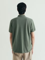 Scalpers Green Basic Contrast Polo Shirt - Image 3 of 4