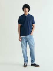 Scalpers Blue Basic Polo Shirt - Image 1 of 5