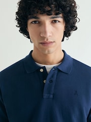 Scalpers Blue Basic Polo Shirt - Image 4 of 5