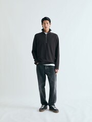 Negro - Scalpers Halfzip Texture Sweater - Imagen 1 de 5