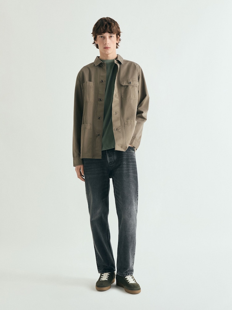Scalpers Sage Green Medium Weight Embroidered T-Shirt - Image 2 of 4 Scalpers Sage Green Medium Weight Embroidered T-Shirt - Image 2 of 4