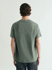 Scalpers Sage Green Medium Weight Embroidered T-Shirt - Image 3 of 4