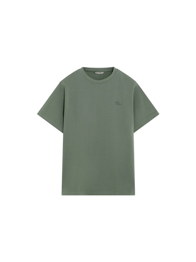 Scalpers Sage Green Medium Weight Embroidered T-Shirt - Image 4 of 4 Scalpers Sage Green Medium Weight Embroidered T-Shirt - Image 4 of 4