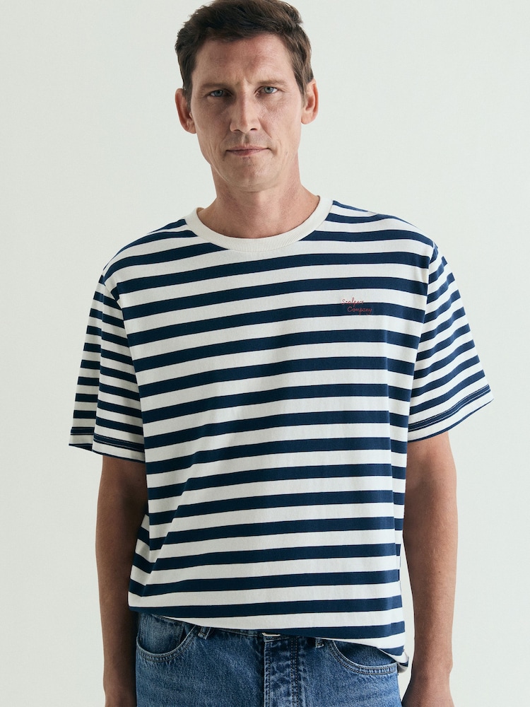 Azul - Scalpers Mixed Striped T-Shirt - Imagen 2 de 4