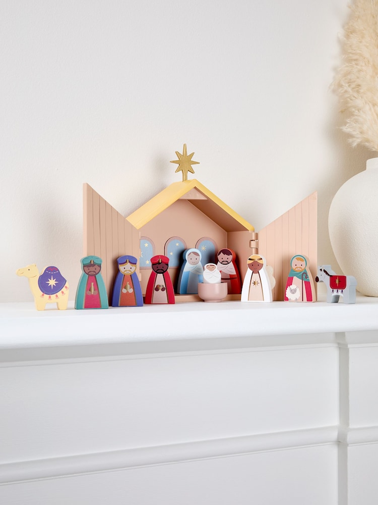 JoJo Maman Bébé Christmas Nativity Wooden Playset - Image 2 of 8 JoJo Maman Bébé Christmas Nativity Wooden Playset - Image 2 of 8