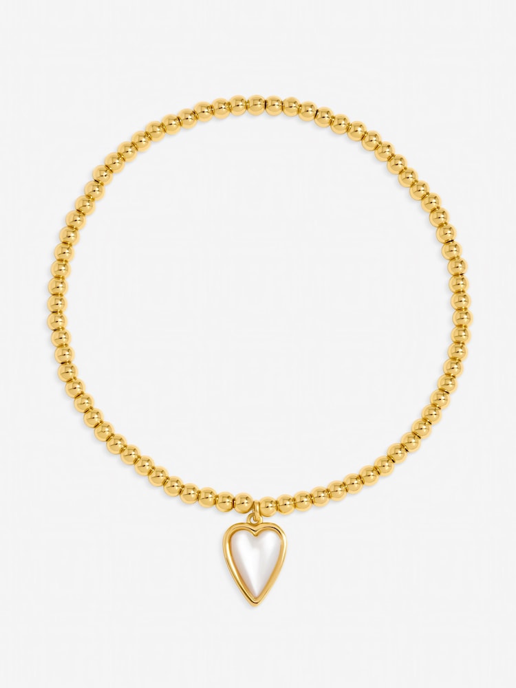 Jon Richard Gold Gold Plated Heart and Mother of Pearl Bracelet - Image 1 of 1