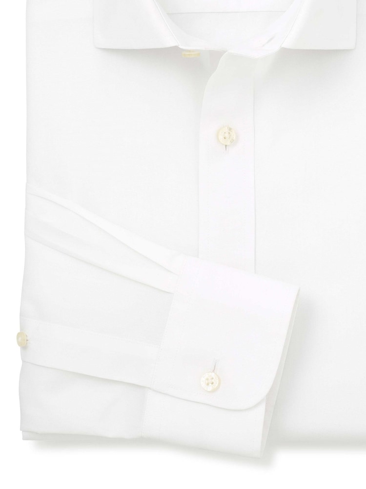 Slim Fit Non-Iron Cotton Poplin Single Cuff Formal Shirt - Image 5 of 5 Slim Fit Non-Iron Cotton Poplin Single Cuff Formal Shirt - Image 5 of 5