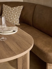 Easton Faux Leather Tan Brown Left Hand Corner Dining Table and Bench Set - Image 7 of 10