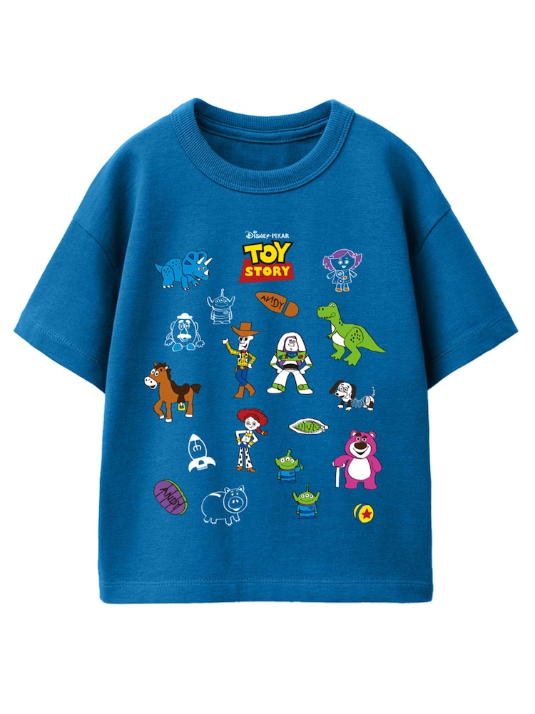 Rags & Rascals Blue Disney Toy Story Character Doodle T-Shirt - Image 1 of 3