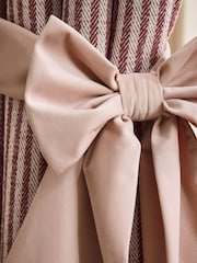 Set of 2 Bow Matte Velvet Curtain Tie Backs - 3şəkildən 2 şəkil