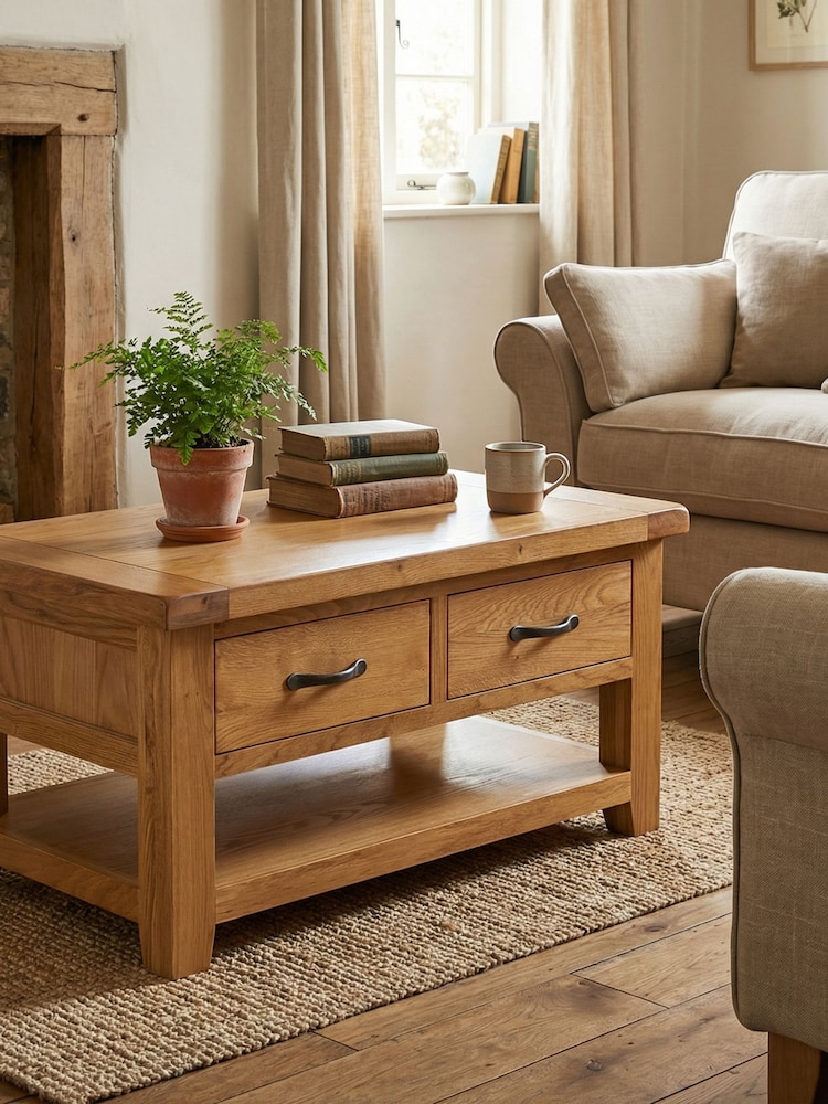 Windward Home Brown Sorrel Large Coffee Table With 2 Drawers - Image 1 of 8